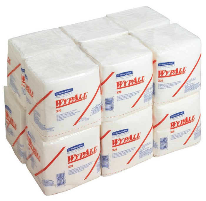 8387 Нетканый протирочный материал WypAll X70, 1 пач. х 76 л, 30.5 × 31.8 см, белый, 71,5 г/м²