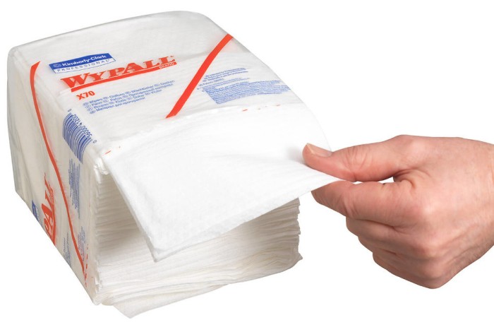 8387 Нетканый протирочный материал WypAll X70, 1 пач. х 76 л, 30.5 × 31.8 см, белый, 71,5 г/м²