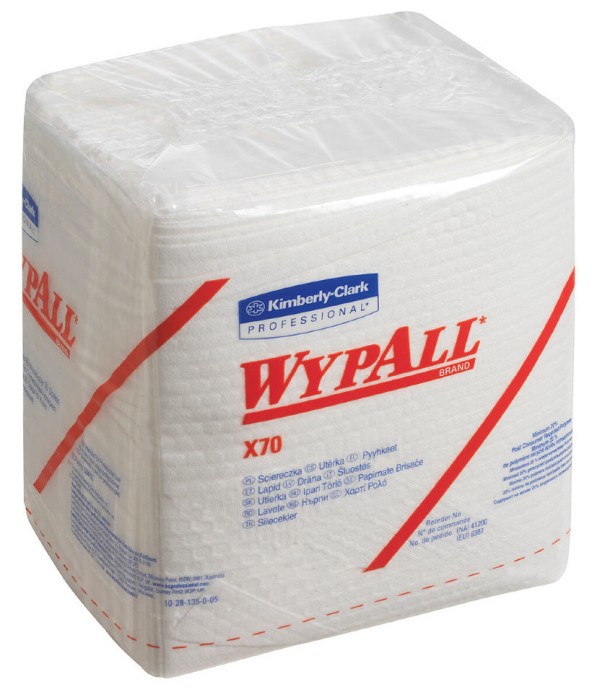 8387 Нетканый протирочный материал WypAll X70, 1 пач. х 76 л, 30.5 × 31.8 см, белый, 71,5 г/м²