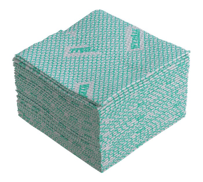 19154 Нетканый протирочный материал WypAll X80 Plus, 1 пач. х 30 л, 35.5 × 33.5 см, зеленый, 129,6 г/м²