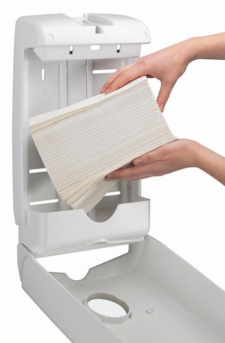 7024 Диспенсер настенный Aquarius Slimfold, для бумажных полотенец в пачках, белый