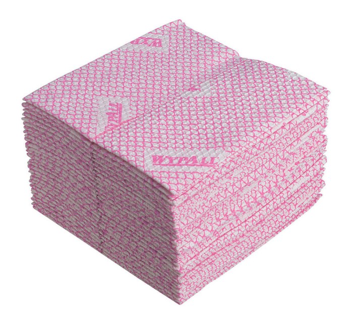 19127 Нетканый протирочный материал WypAll X80 Plus, 8 пач. х 30 л, 35.5 × 33.5 см, красный, 129,6 г/м²