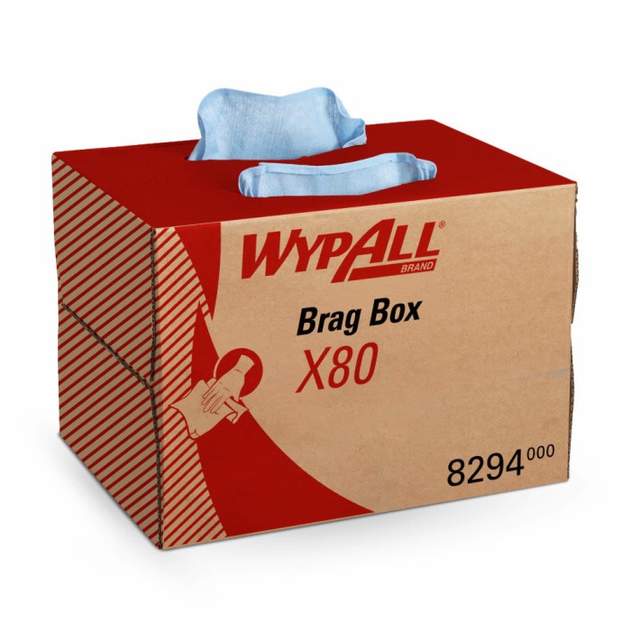 8294 Нетканый протирочный материал WypAll X80, 1 кор. х 160 л, 42.7 × 28.2 см, голубой, 105 г/м²
