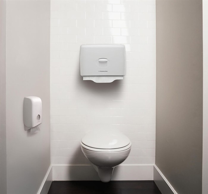 6957 Диспенсер настенный Aquarius,  для персональных покрытий на сиденье унитаза, белый