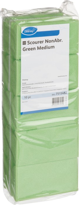 7515482 Губка мягкая TASKI Scourer NonAbrasive, 13 x 7,5 см, зеленая, 10 шт