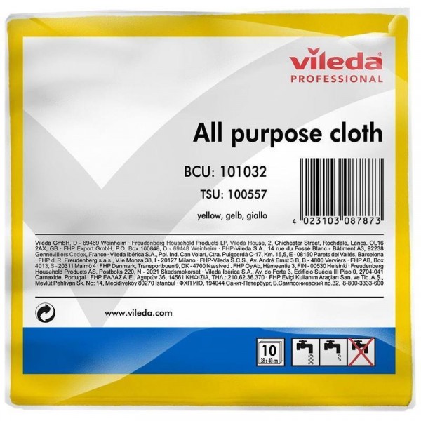 101030 Салфетка Универсальная Vileda Professional, 40 х 38 см, красная, 10 шт