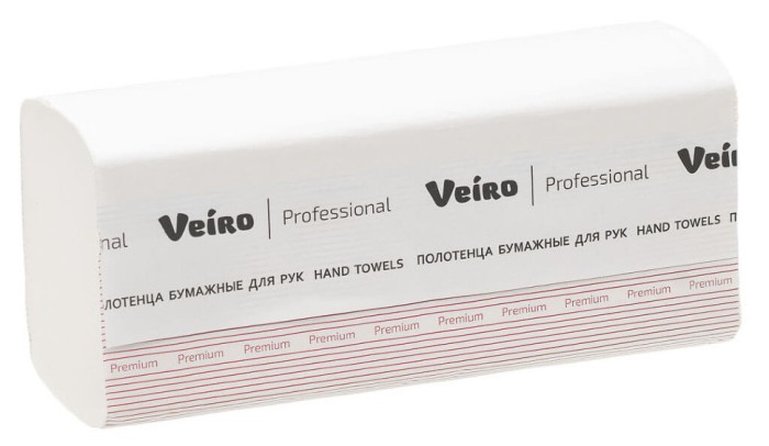 KV306 Бумажные полотенца в пачках Veiro Professional Premium, 20 пач. х 200 л, 21 × 21.6 см, двухслойные, белые, 40 г/м²