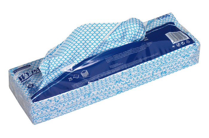 7565 Нетканый протирочный материал WypAll X80, 1 пач. х 25 л, 41 × 33 см, синий, 129,6 г/м²