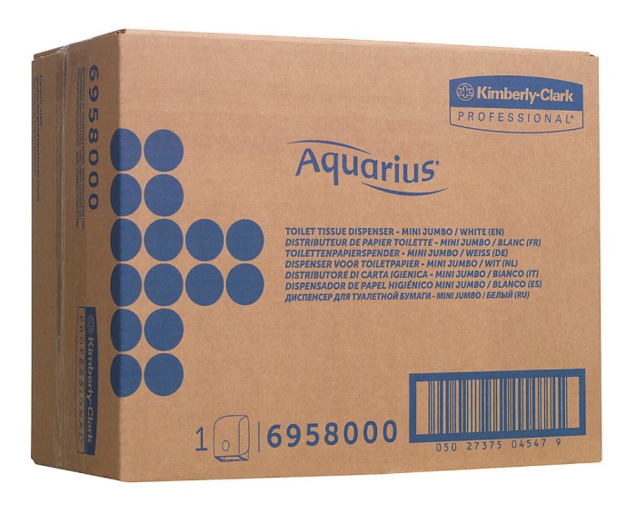 6958 Диспенсер настенный Aquarius, для туалетной бумаги в больших рулонах, белый