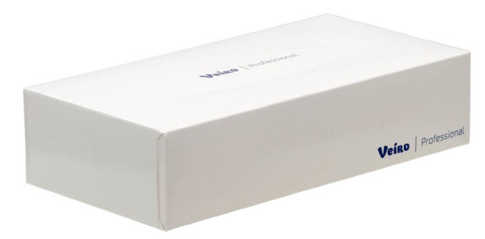 N302 Салфетки косметические для лица Veiro Premium, 35 кор. х 100 л, 20 × 20 см, двухслойные, белые, 30  г/м²