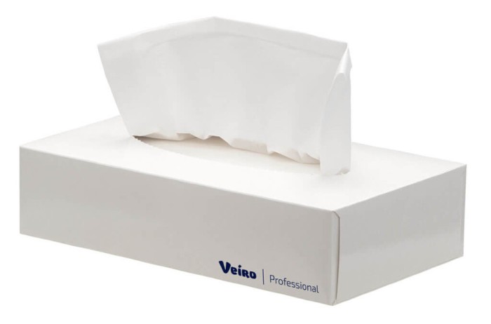 N302 Салфетки косметические для лица Veiro Premium, 35 кор. х 100 л, 20 × 20 см, двухслойные, белые, 30  г/м²