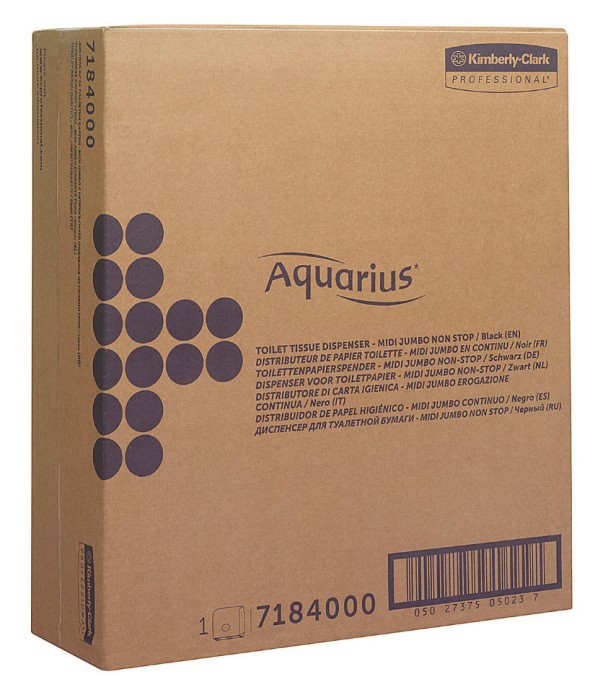 7184 Диспенсер настенный Aquarius, для туалетной бумаги в больших рулонах, черный