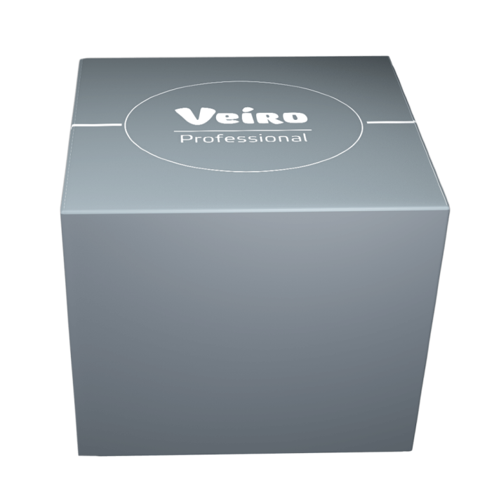 N303 Салфетки косметические для лица Veiro Premium в кубе, 30 кор. х 80 л, двухслойные, белые, 30 г/м²