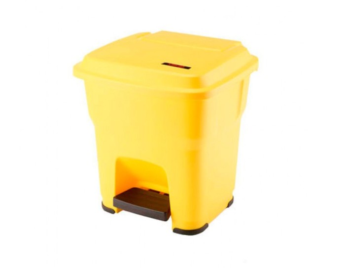 137748 Контейнер Гера пластиковый с педалью и крышкой Vileda Professional, желтый, 35 л