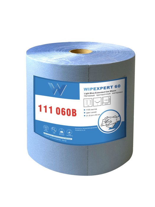 111060B/1000 Нетканый протирочный материал WIPEXPERT 60 Light, 1 рул. х 1100 л, 32 × 36.5 см, синий, 60 г/м²