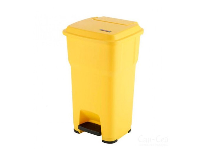 137754 Контейнер Гера пластиковый с педалью и крышкой Vileda Professional, желтый, 60 л
