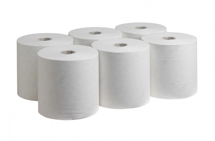 6620 Бумажные полотенца в рулонах Scott Control, 6 рул. х 250 м, однослойные, белые, 32 г/м²