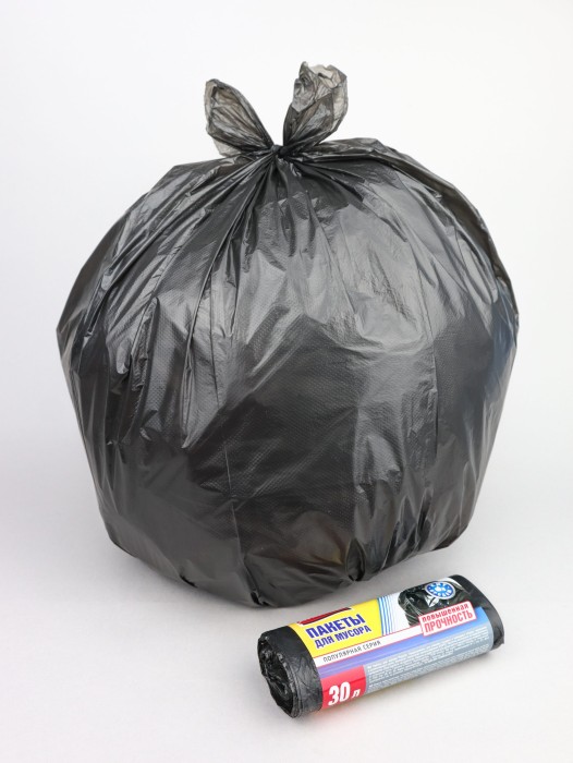 0212 Пакеты Avikomp для мусора повышенной прочности Popular, ПНД, 30 л, 20 шт/рул., черные