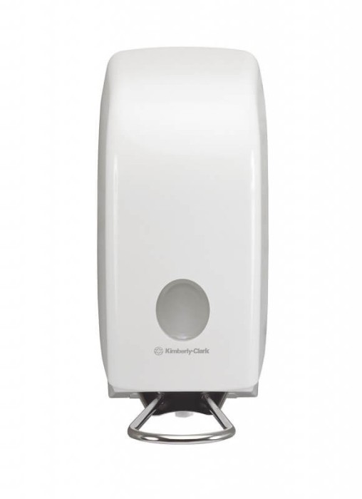 6955 Диспенсер настенный локтевой Aquarius, для жидкого пенного мыла, белый