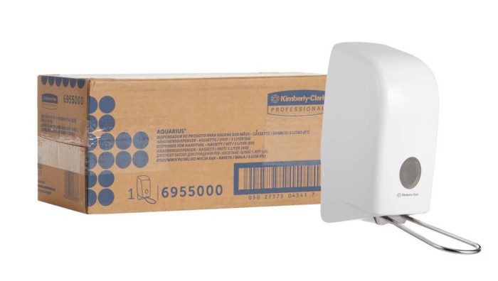 6955 Диспенсер настенный локтевой Aquarius, для жидкого пенного мыла, белый