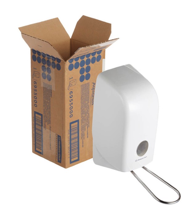 6955 Диспенсер настенный локтевой Aquarius, для жидкого пенного мыла, белый