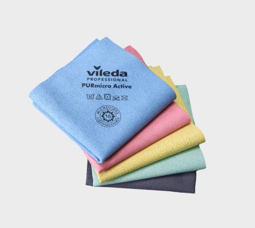 174070 Салфетка ПУРмикро Актив Vileda Professional, 38 х 35 см, зелёная, 1 шт 