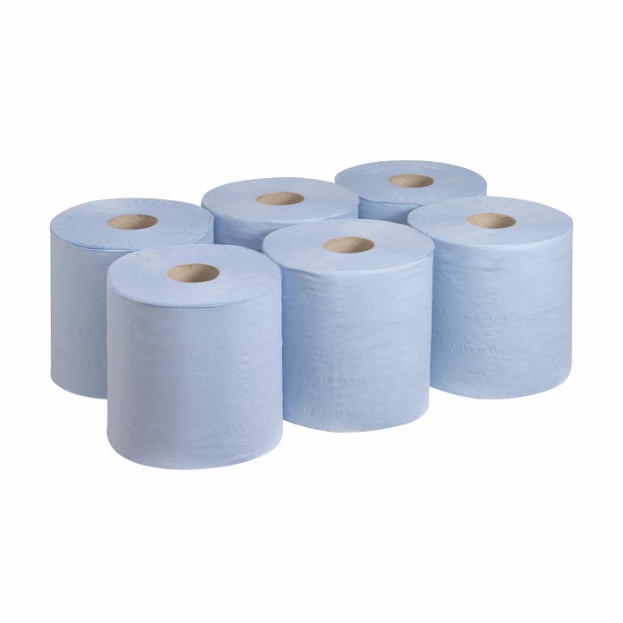 7277 Протирочная бумага WypAll L20, 6 рул. х 400 л, 38 × 19.5 см, двухслойная голубая