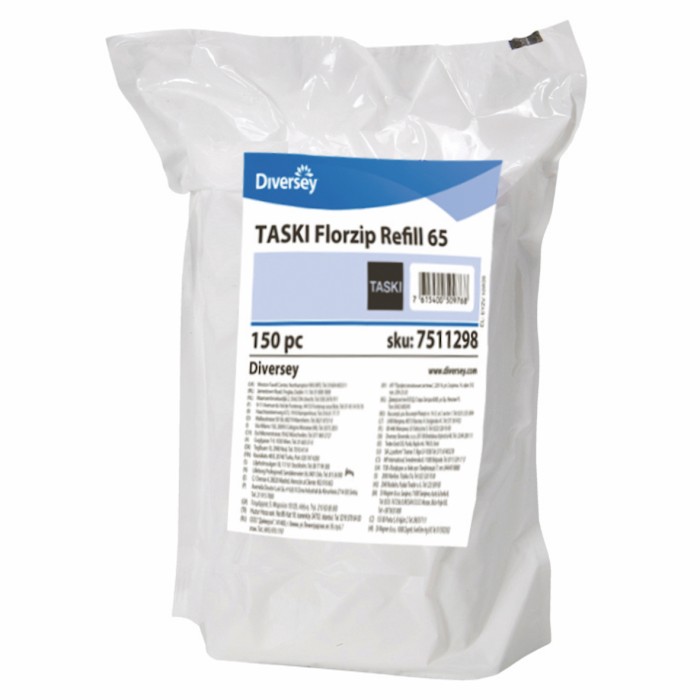 7511298 TASKI Florzip Refill Салфетки с пропиткой для сухой уборки полов, 65 х 25 см, 1 рулон х 150 шт