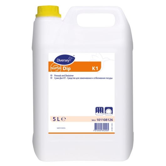 100835440 ​Средство Suma Dip K1 для замачивания и отбеливания посуды на основе хлора, 5 л (101108126)
