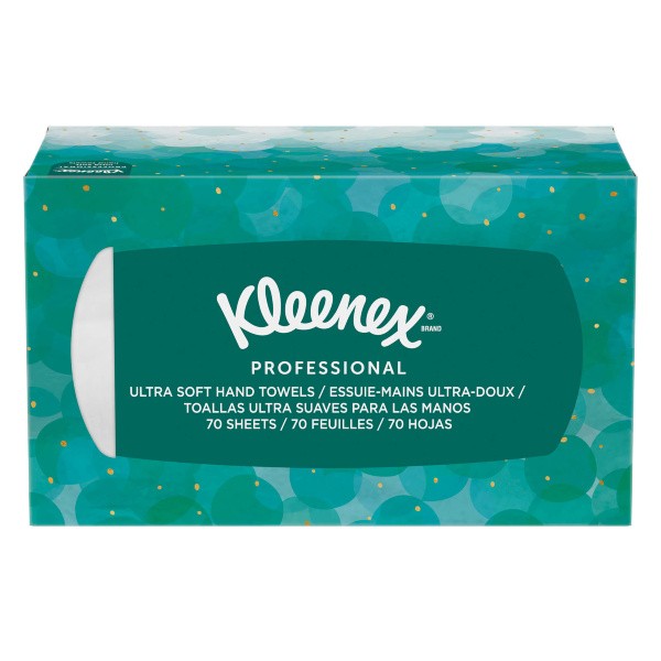 1703 Бумажные полотенца Kleenex Ultra Soft Pop-Up, 1 пач. х 70 л, 26 × 22.6 см, двухслойные, белые, 61.85 г/м²