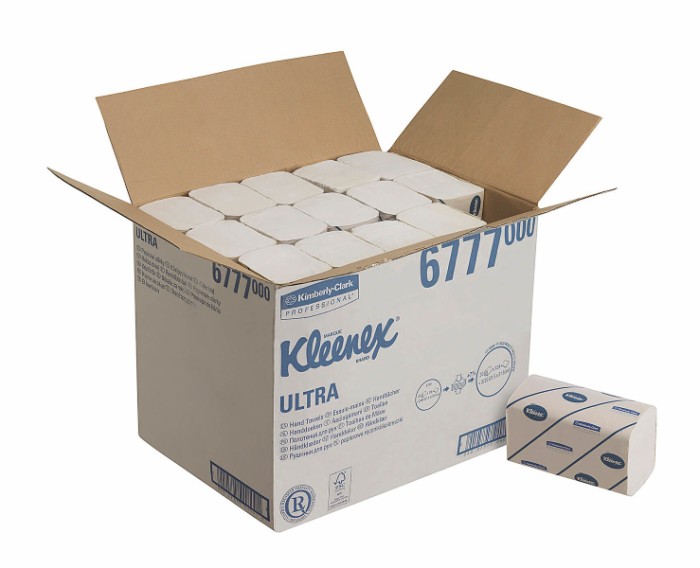 6777 Бумажные полотенца Kleenex Ultra, 30 пач. х 124 л, 31.5 × 21.5 см, двухслойные, белые, 38 г/м²