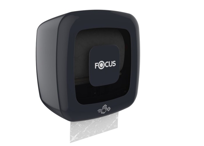 8076088 Сенсорный диспенсер Focus для бумажных полотенец, работающий от электрической сети или батареек, угольный 