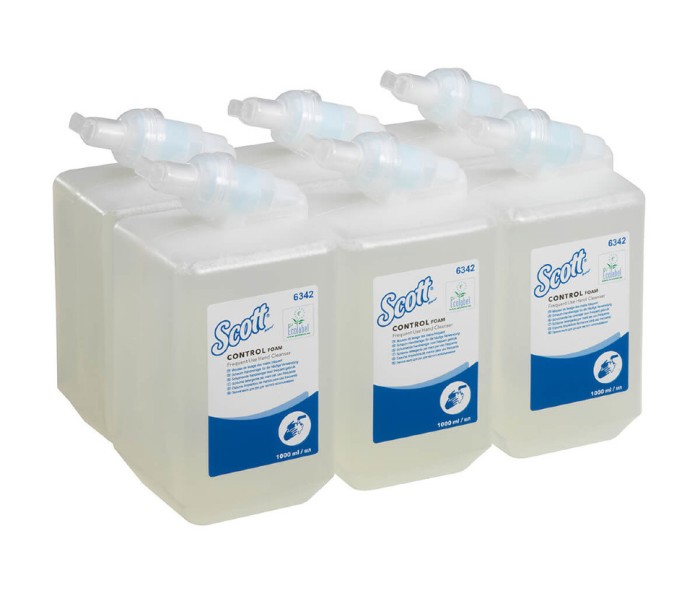 6342 Жидкое мыло пенное Scott Control в кассетах, 6 кассет х 1 л, для частого использования