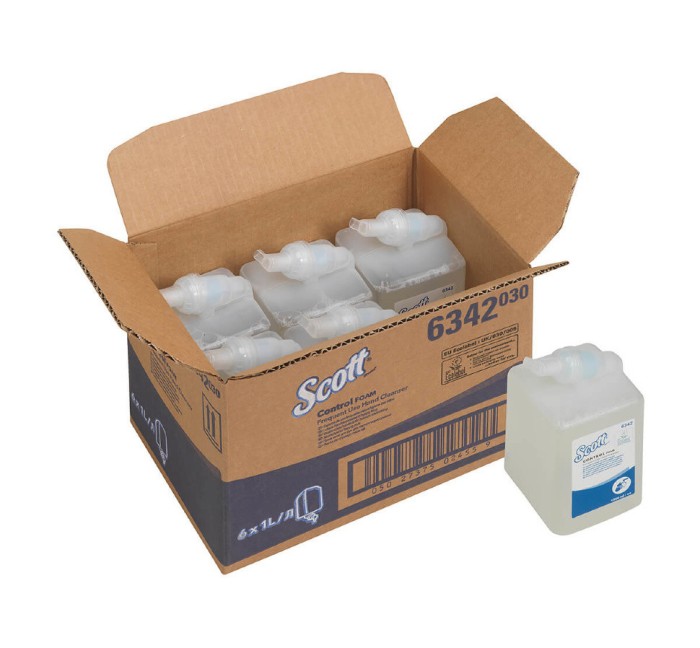 6342 Жидкое мыло пенное Scott Control в кассетах, 6 кассет х 1 л, для частого использования