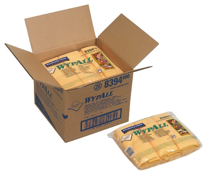 8394 Протирочный материал из микрофибры WypAll Microfibre Cloth, 40 × 40 см, желтый, 290 г/м², 1 шт