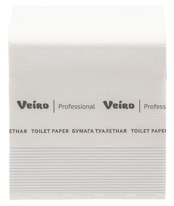 TV201 Туалетная бумага в пачках Veiro Professional Comfort, 30 пач. х 250 л, 21 × 10.8 см, двухслойная, белая,  34 г/м²