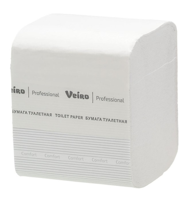 TV201 Туалетная бумага в пачках Veiro Professional Comfort, 30 пач. х 250 л, 21 × 10.8 см, двухслойная, белая,  34 г/м²