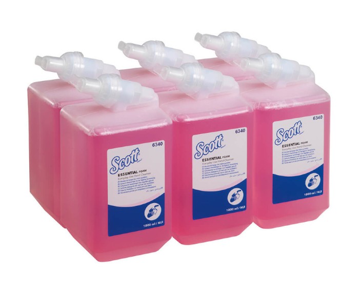 6340 Жидкое мыло пенное Scott Essential в кассетах, 6 кассет х 1 л, лосьон для рук