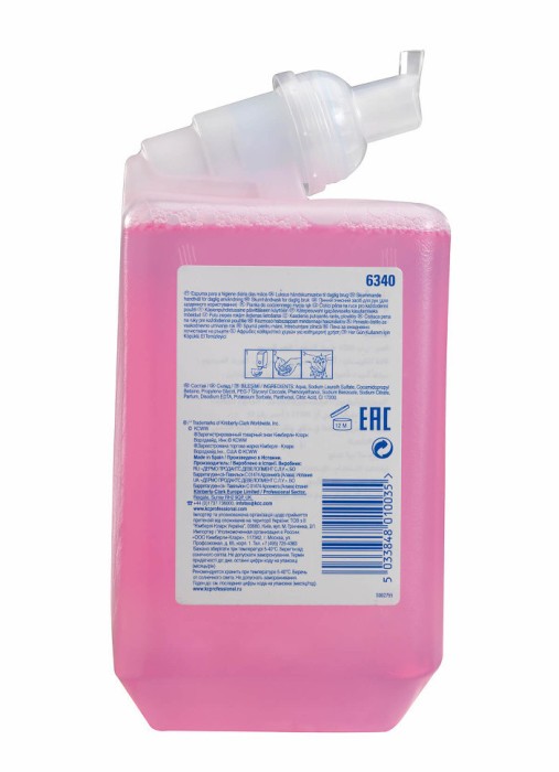 6340 Жидкое мыло пенное Scott Essential в кассетах, 6 кассет х 1 л, лосьон для рук