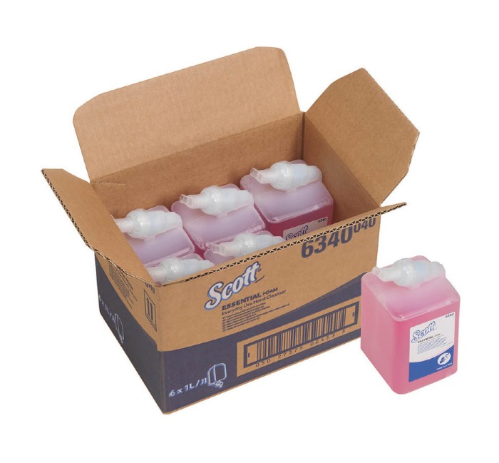 6340 Жидкое мыло пенное Scott Essential в кассетах, 6 кассет х 1 л, лосьон для рук