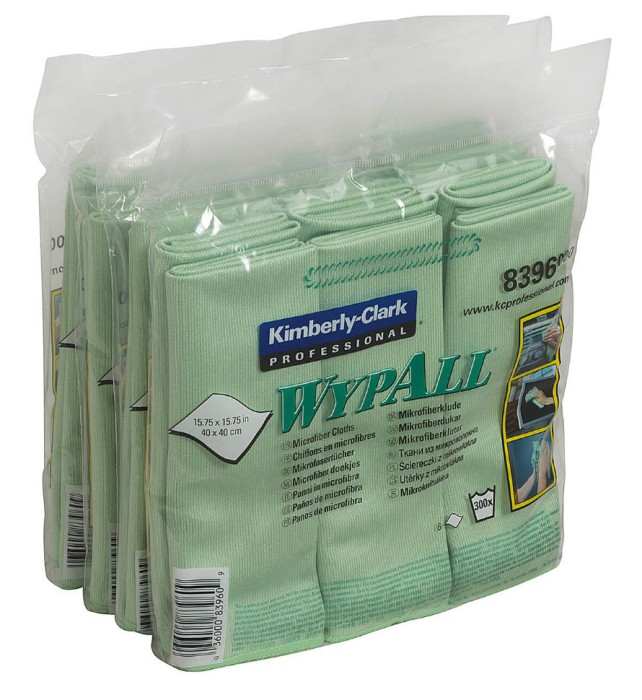 8396 Протирочный материал из микрофибры WypAll Microfibre Cloth, 40 × 40 см, зеленый, 290 г/м², 1 шт