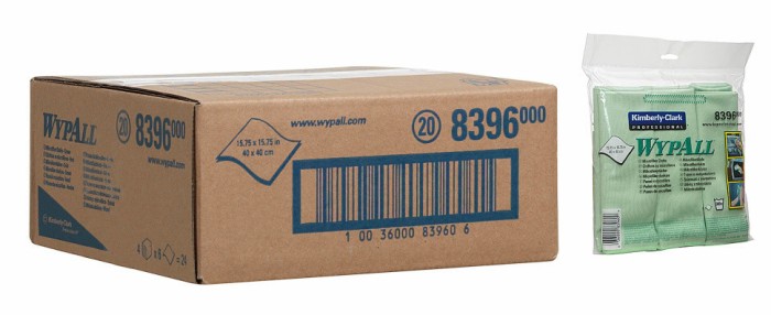 8396 Протирочный материал из микрофибры WypAll Microfibre Cloth, 40 × 40 см, зеленый, 290 г/м², 1 шт