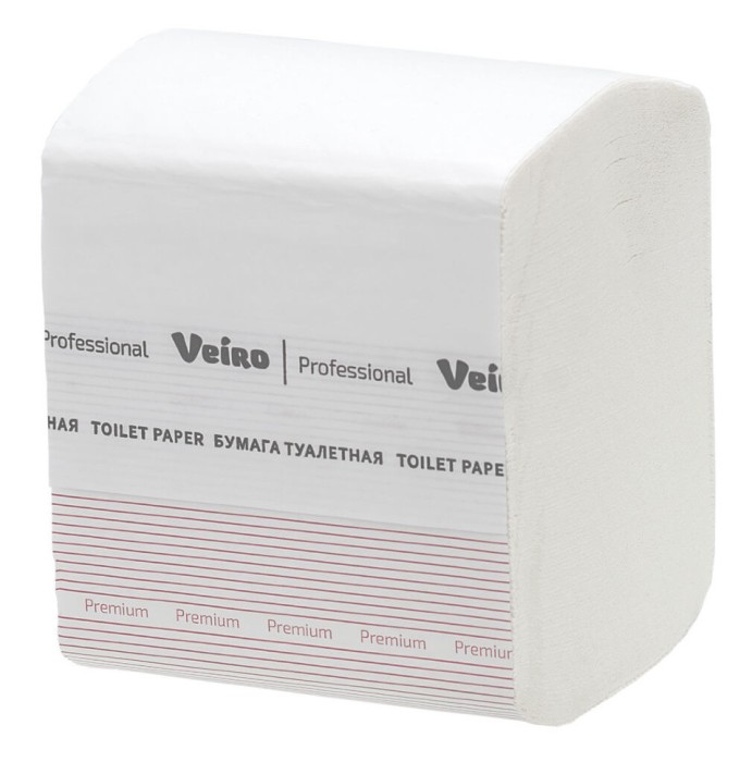 TV302 Туалетная бумага в пачках Veiro Professional Premium, 30 пач. х 250 л, 21 × 10.8 см, двухслойная, белая, 33 г/м²