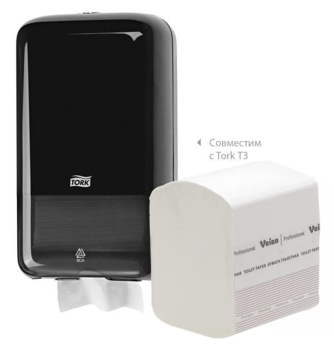 TV302 Туалетная бумага в пачках Veiro Professional Premium, 30 пач. х 250 л, 21 × 10.8 см, двухслойная, белая, 33 г/м²