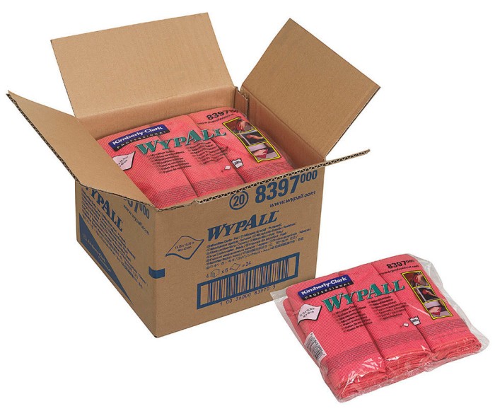 8397 Протирочный материал из микрофибры WypAll Microfibre Cloth, 40 × 40 см, красный, 290 г/м², 1 шт