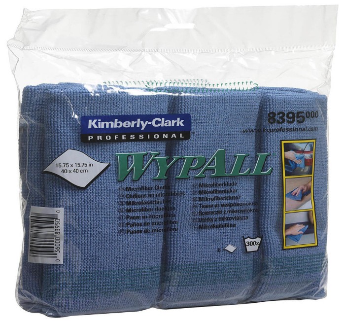 8395 Протирочный материал из микрофибры WypAll Microfibre Cloth, 40 × 40 см, синий, 290 г/м², 1 шт