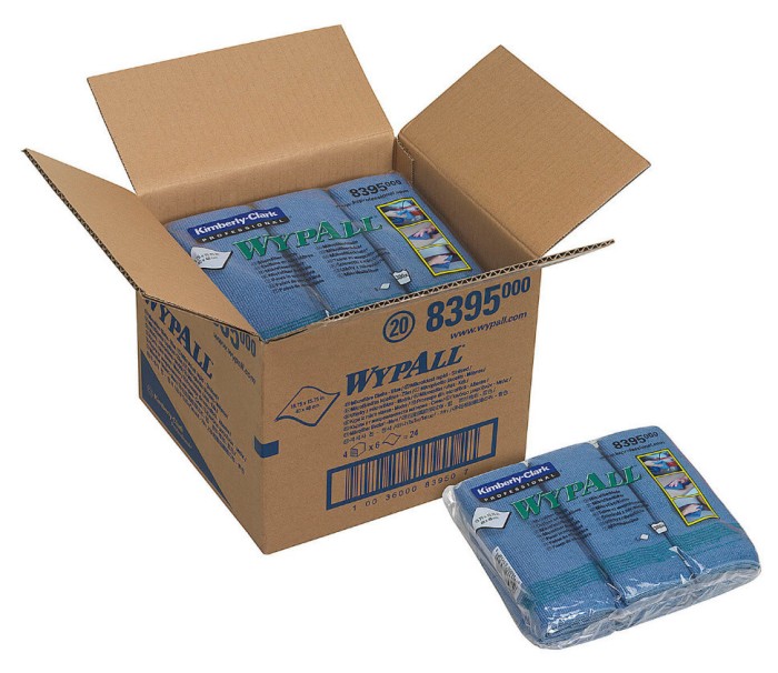 8395 Протирочный материал из микрофибры WypAll Microfibre Cloth, 40 × 40 см, синий, 290 г/м², 1 шт