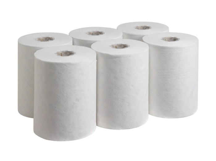 6621 Бумажные полотенца Scott Control Slimrol, 6 рул. x 150 м, однослойные, белые, 32 г/м²