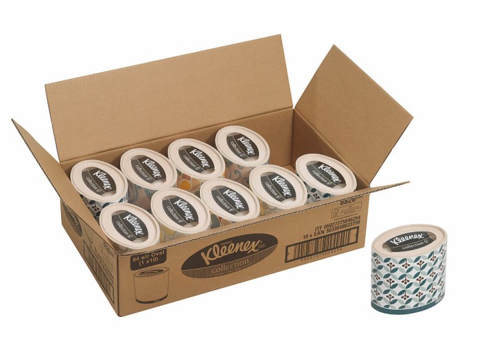 8826 Салфетки косметические для лица Kleenex, 10 кор. х 64 л, 20 × 21 см, трехслойные, белые