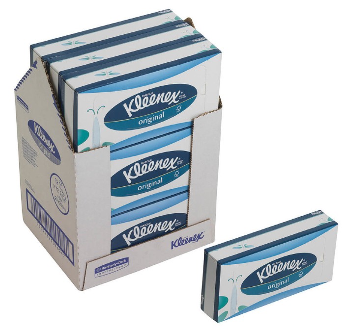 8824 Салфетки косметические для лица Kleenex, 12 кор. х 72 л, 20 × 20 см, трехслойные, белые, 13,6 г/м²